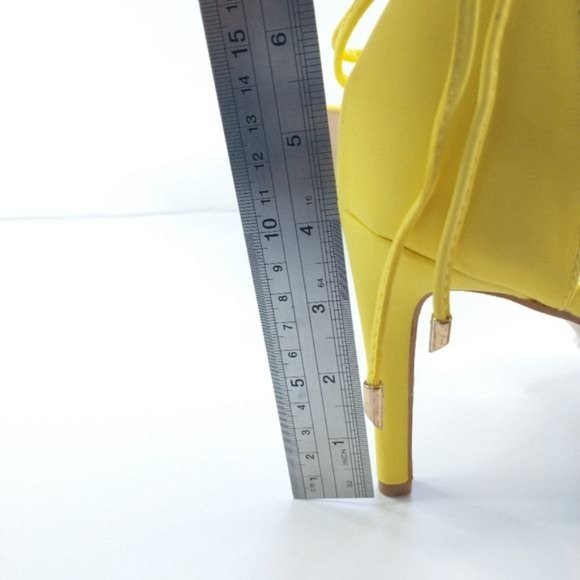Glaze Womens Gladiator Strappy Stiletto Heels Sandals Yellow Size 8.5 - Picture 12 of 13